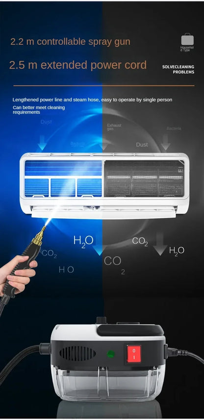 2500W High Temperature and Pressure Handheld Steam Cleaners Air Conditioner dog Hood Car Steam Clean V EU Plug