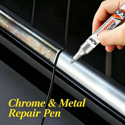 Automotive Chrome Scratch Repair Pen Metal Surface Touch‑Up Restore Coating for Car Rim Window Trim Household Metal Fixtures