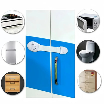 Children Safety Cabinet Locks Safe Quick and Easy Installation by Adhesive Tape Multi-Purpose Safety Locks for Cupboards Drawers