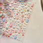 Cute Animal Face 5D Nail Art Stickers Cartoon Cat Bunny Dog Mouse Kawaii Expressions Simple Self Adhesive Manicure Decal DIY