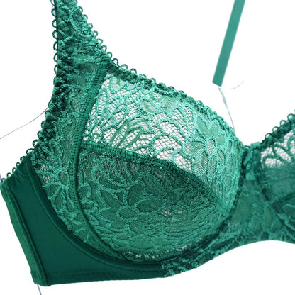 Plus Size Bras For Womens Lace Sexy Bra Perspective Underwire Female Lingerie BH Tops C D DD E F Cup