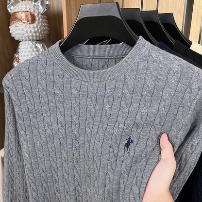 Designer Brand Pony Embroidery Fashion Sweater Men's Classic Paul Fashion Jacquard Autumn/Winter Round Neck Warm Knitted Pullove