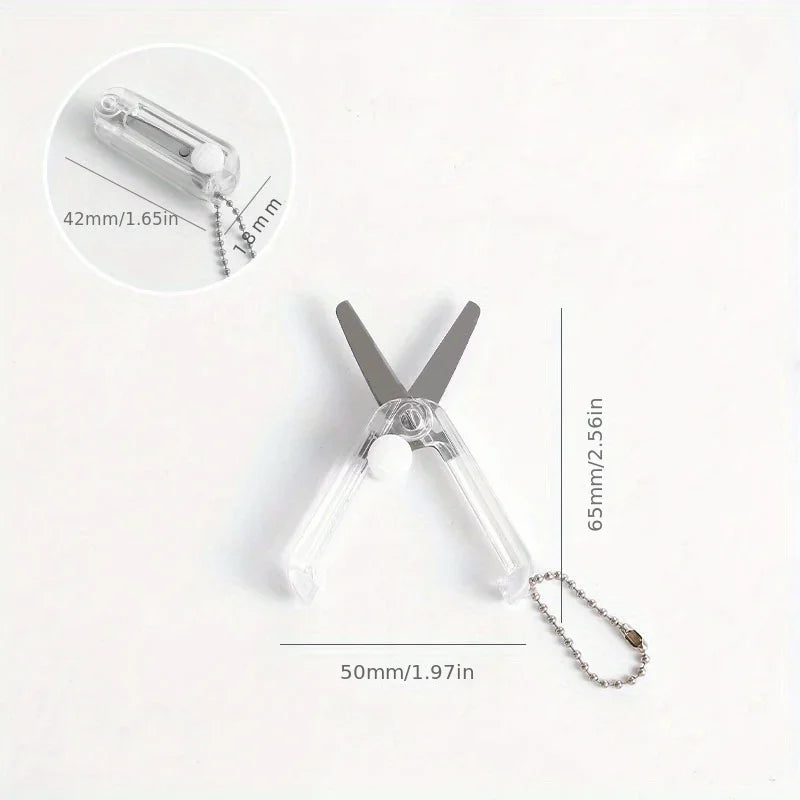 1pc Mini Portable Folding Scissors Creative In Pastel Colors Stainless Steel Paper Cutting Art Projects Office School Supplies