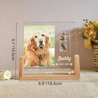 Pet Memorial Gift Custom Photo Night Light for Deceased Pets Personalized LED Pet Plaque Sympathy Gift for Dog Cat Loss with Sta
