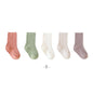MILANCEL New Autumn Kids Socks Girls Solid Color Mid Tube Socks Children Sock 5 Pairs a Lot