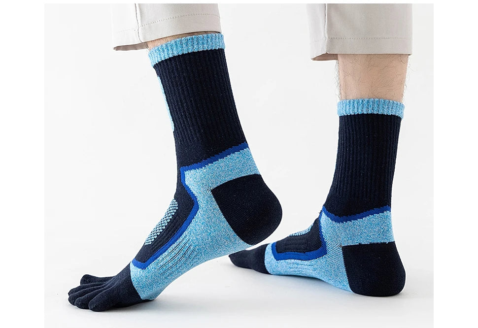 5 Pairs Toe Sport Short Socks Man Thick Compression Mesh Endurable Fitness Bike Run Outdoor Basketball Travel 5 Finger Socks