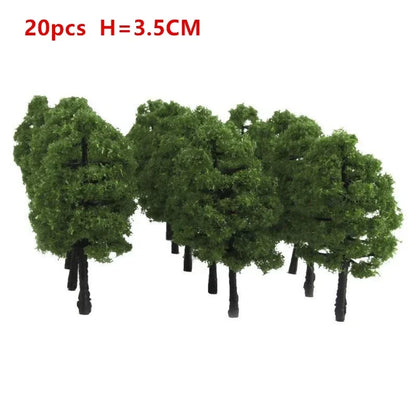 20/70pcs Plastic Model Train Artificial Miniature Tree Scenery Railroad Decoration Building Landscape Accessories Toys for Kids