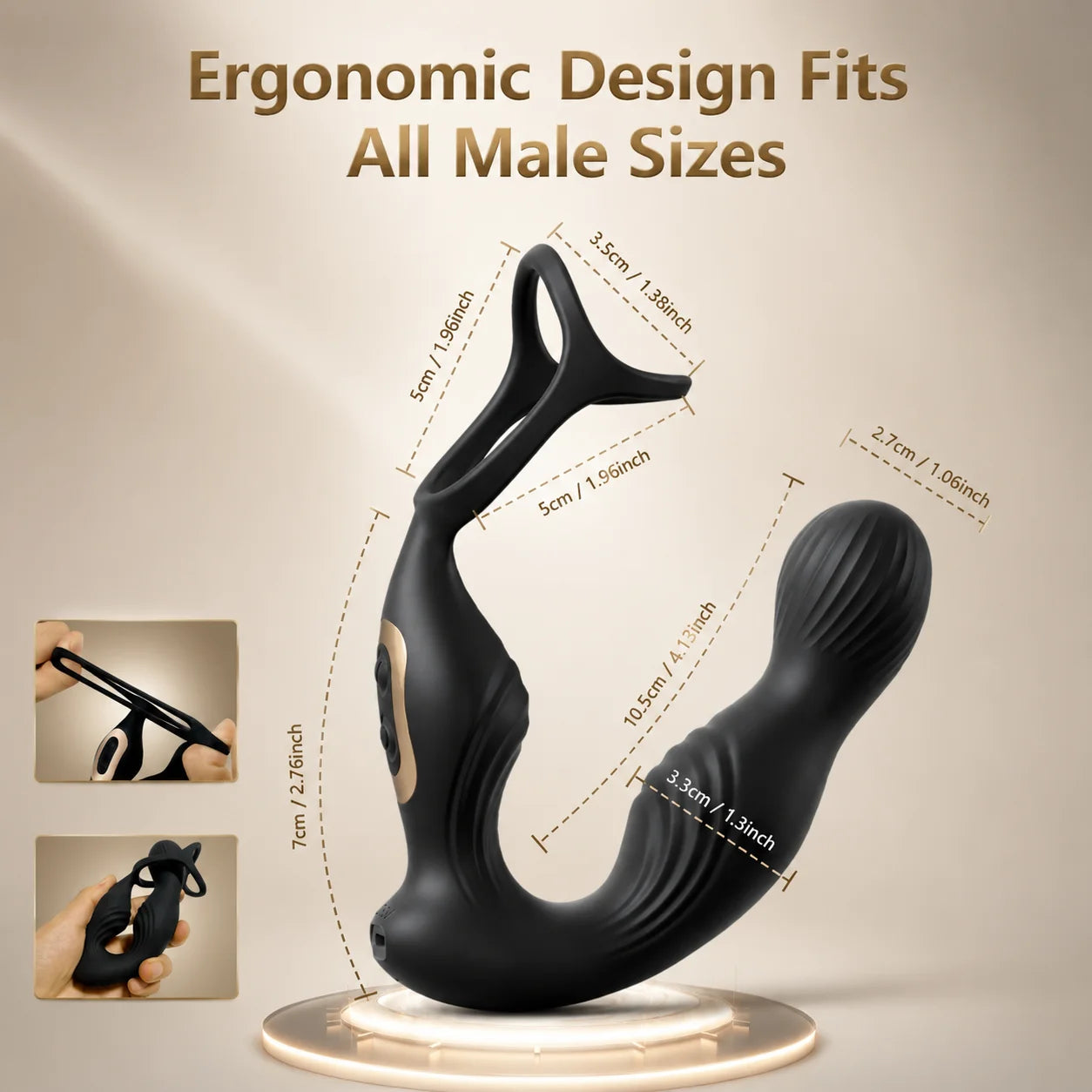 Prostate Massager Vibrator Sex Toy for Men Anal Butt Plug Rechargeable 360 Rotating Head Remote Control Penis Ring Waterproof