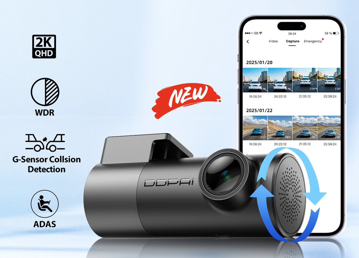 DDPAI MINI Pro 2K Dash Cam WiFi Car DVR Night Vision Smart Voice Control Support 24H Parking Monitor Car Dash Camera Recorder