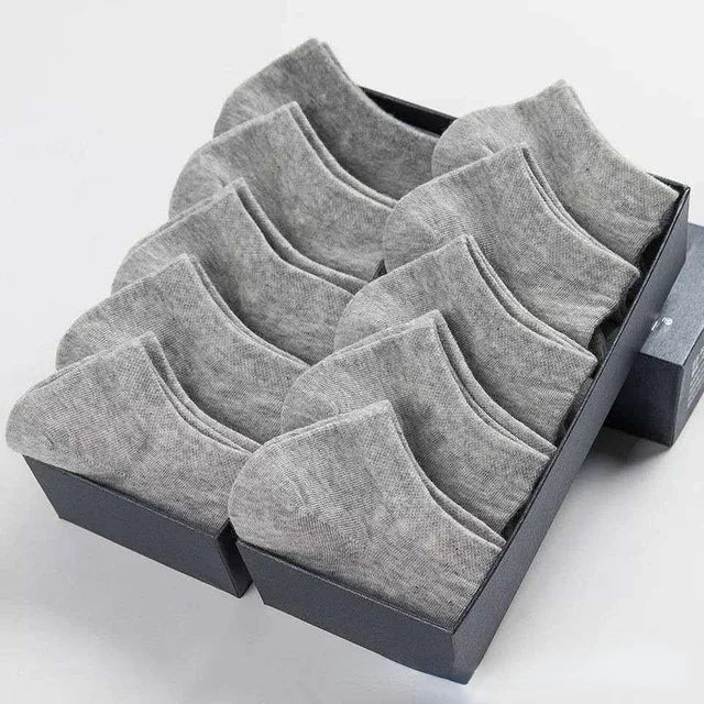 10pairs / Low Black And White Gray Cotton Socks Men's Socks Breathable Sports Socks Men's Short Socks Women's Socks EU37-44