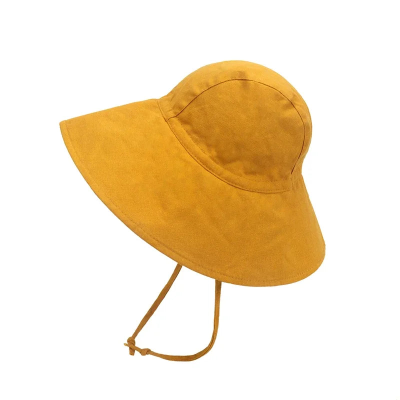 Baby SunHat Summer Boys Girls Bucket Hat Kids Cotton UV Travel Hats Child Big Brim Outdoor Beach Caps Fashion Casual Panama Cap