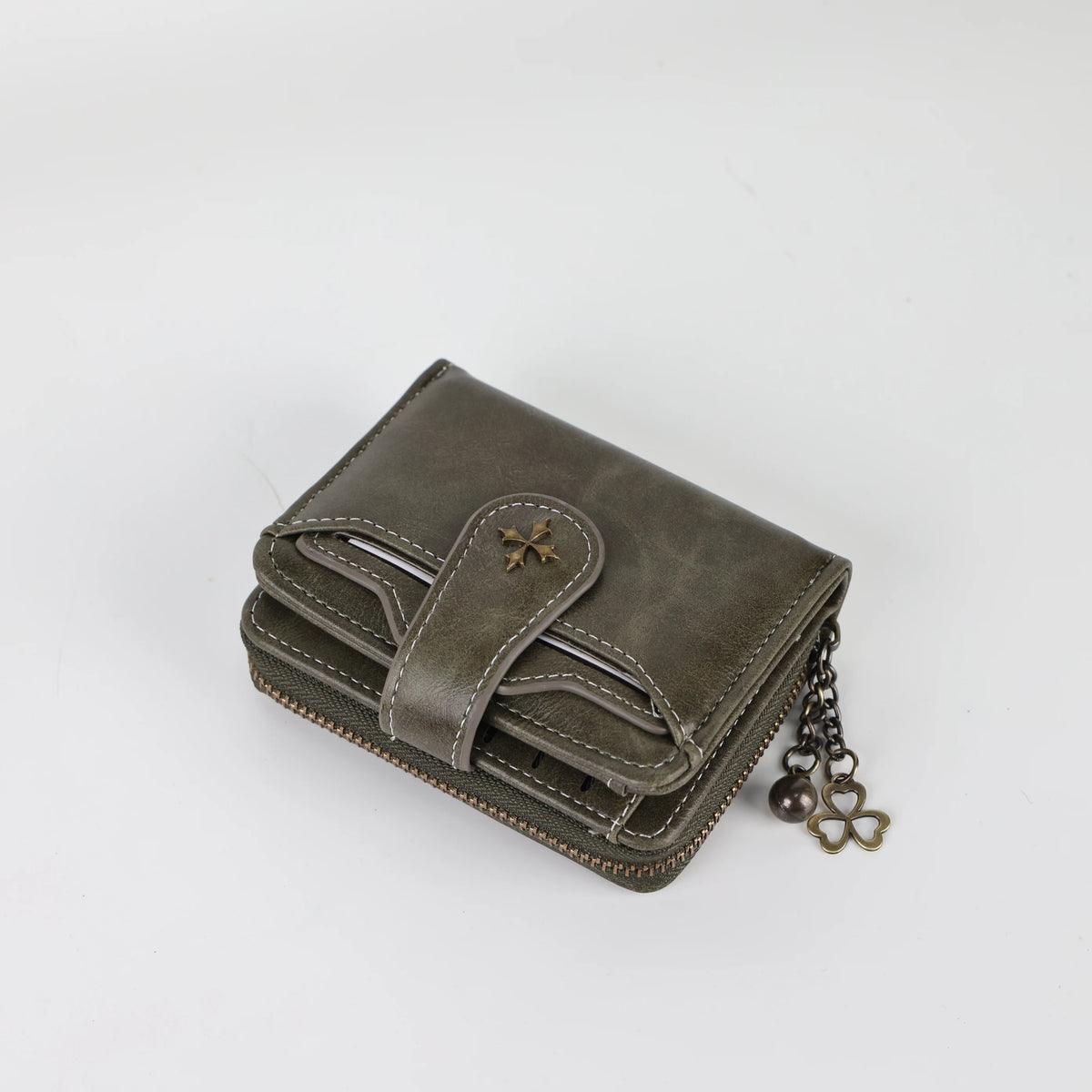 Women's short European and American fashion buckle wallet zipper coin purse