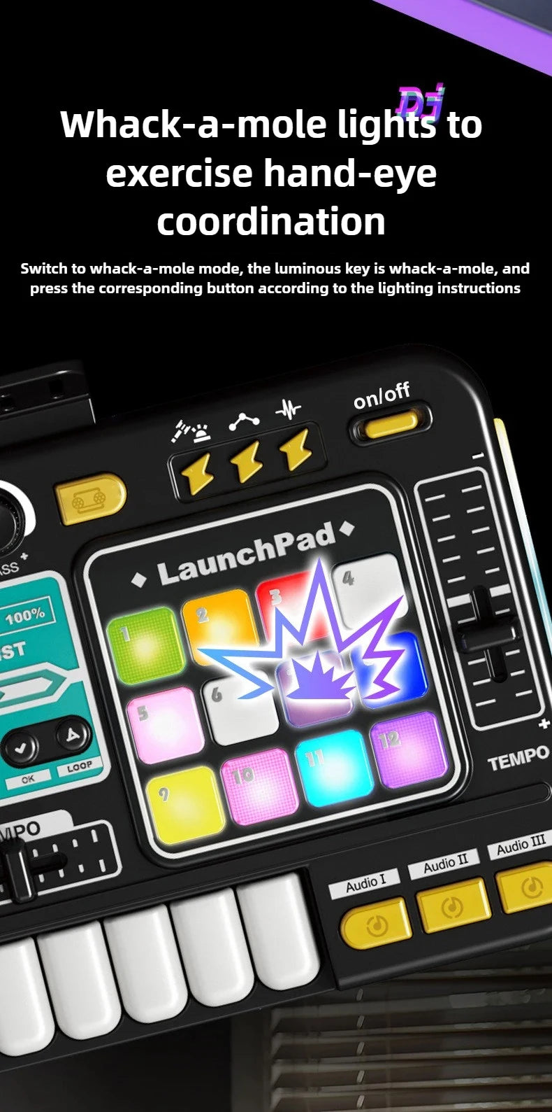 Simulation DJ Mixer Controller Kids Toys Multifunctional Music Effect Children Toy Electronic Musical Instrument Game Birthday Gifts Toys for Boy Girls Chirstmas Gifts Ship From Germany Fast Delivery