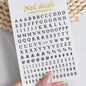 3D Glittery Gothic Letter Design Nail Art Stickers Uppercase Alphabet Letters Artistic Designs DIY Nail Art Decals Decoration #1