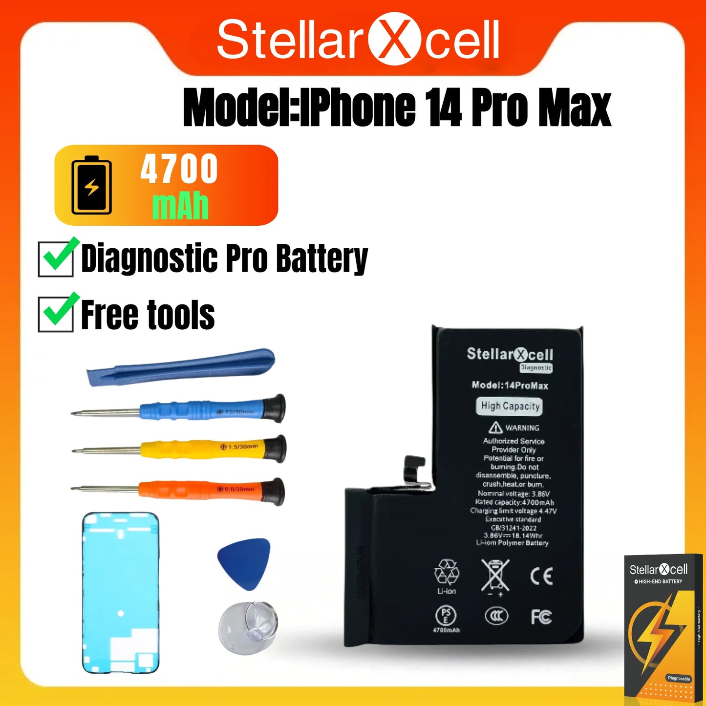 High Capacity Diagnostic Battery OEM TI BMS No Pop Up Message Run Diagnose for iPhone 12 13 14 15 Pro Max Pro Mini Plus
