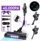Cordless Vacuum Cleaner,45KPA Stick Vacuum with LED Display,3 Modes 6 in 1 Self-Standing Stick Vacuum Cordless Rechargeable, Handheld Vacuum for Pet Hair/Carpet/Floor/Car