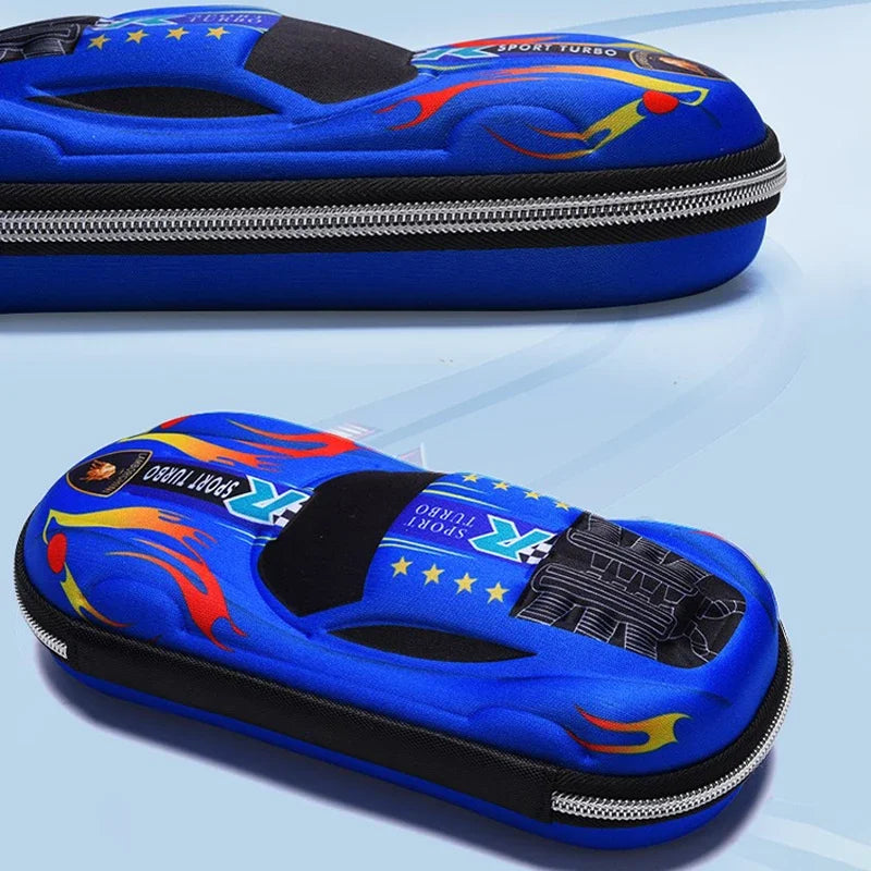 Ce Pen3D Racing Car Pencil Cases Cartoons School Pencil Case For Children Stationery Box EVA PU Plastic Pen Case Boyut Bag