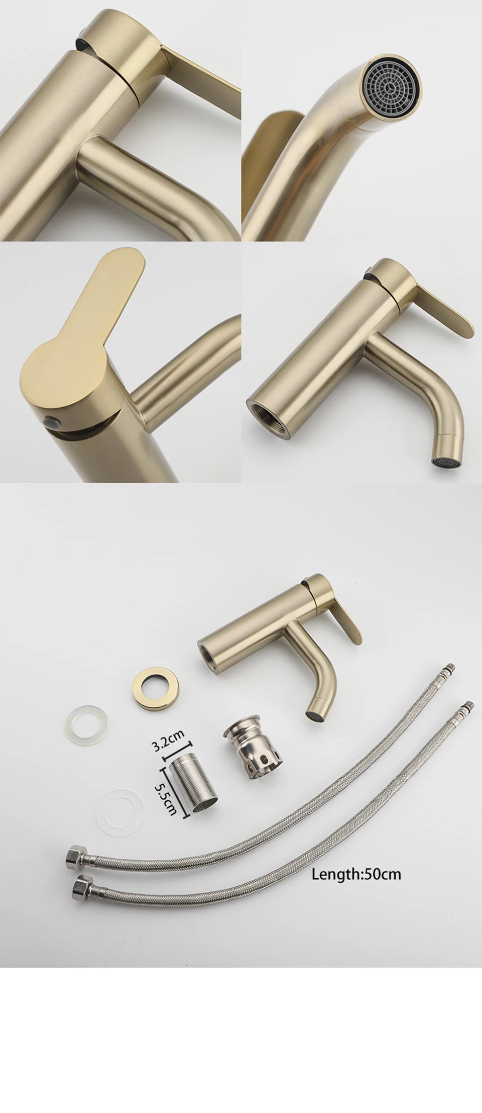 ULA G1/2 Basin Faucet Waterfall Bathroom Sink Faucet Hot Cold Water Mixer Tap Deck Mounted Bathroom Tap Crane Washbasin Tap