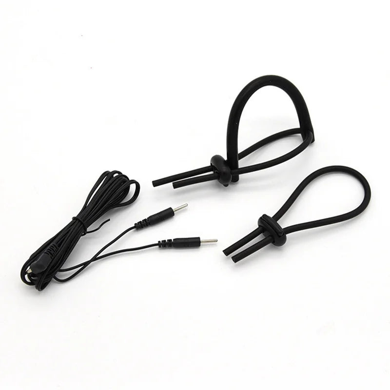 Electric Shocker Anal Butt Plug,E stim Electrosex Penis Ring ,Nipple Electrostimulation Cockring Chastity Cage E-stim Bdsm Toys