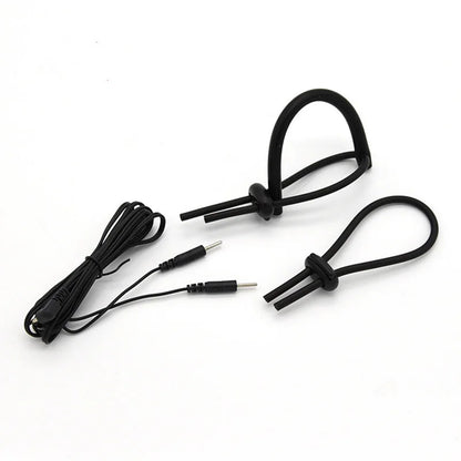 Electric Shocker Anal Butt Plug,E stim Electrosex Penis Ring ,Nipple Electrostimulation Cockring Chastity Cage E-stim Bdsm Toys