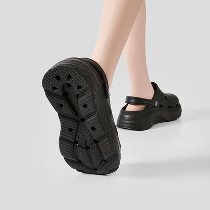 Women's Fashion Platform Sandals Summer 2025 Thick Sole Soft Eva Clogs Garden Shoes for Women Hollow Out Non Slip Beach Sandals