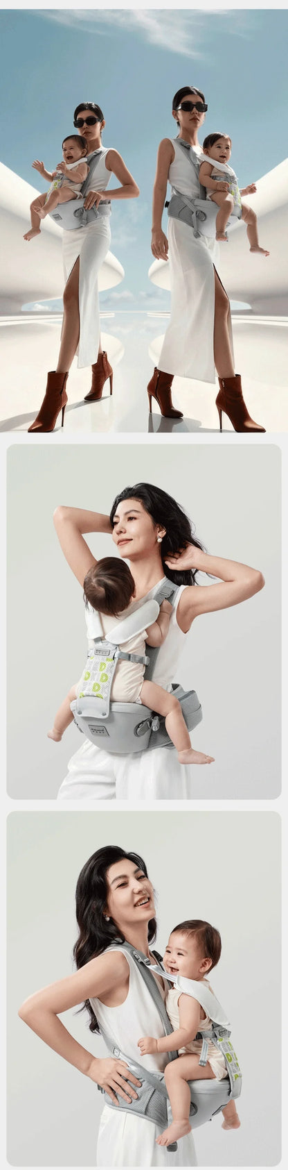 AIBEDILA Baby Carrier Waist Stool Ergonomic Kangaroo Baby Carrier with Knob Breathable Newborn Waist Stool 0-36M