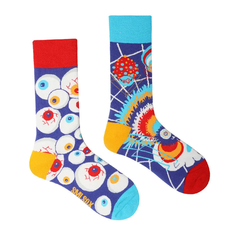 1 Pair Man Women Sock Original AB Tide Socks Colorful Cat Dog Koala Cow Cotton Socks Four Seasons Unisex Socks for Birthday Gift