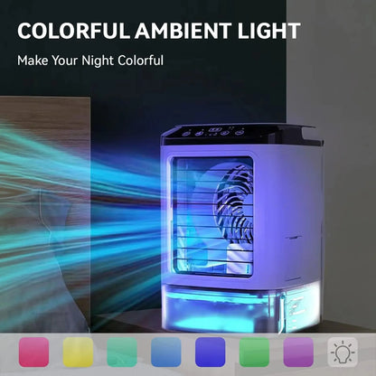 Portable air conditioner 3-speed Mini Air Conditioning 900ml Water Tank Air Cooler with 7-color Night Light For Office Bedroom
