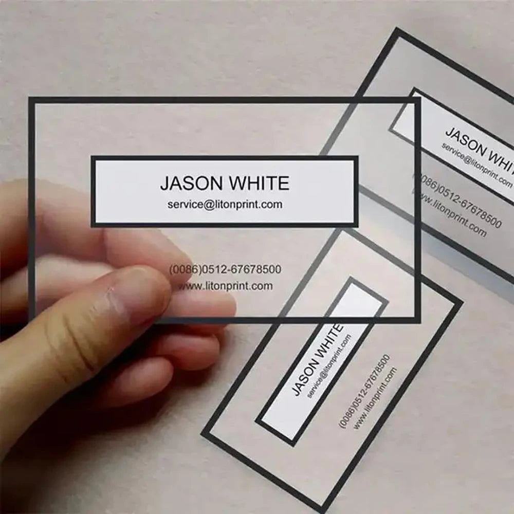 Custom Transparent PVC Business Card Clear Visit Logo Name Plastic Identity Waterproof Round Corners Personalized 200PCS 500PCS