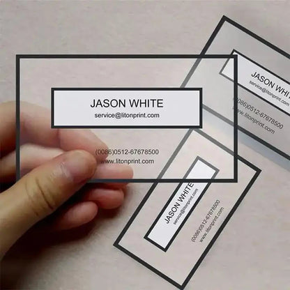 Custom Transparent PVC Business Card Clear Visit Logo Name Plastic Identity Waterproof Round Corners Personalized 200PCS 500PCS