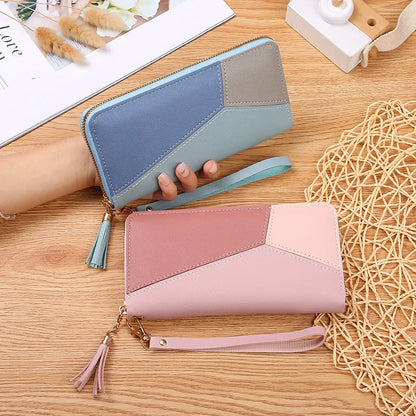Fashion Zipper Wallets Womens Long Purses Handbags Coin Purse Cards Holder PU Leather Billfold Wallet