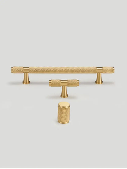 Nurlin Brass Diamond Cut Cross Knurl Pattern Cabinet Knob Pull T Bar Lengthened 38cm 15 Inch Cloakroom Door Drawer Handle
