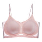 Ultra-Thin Breathable Ice Silk Top Bra Women's Seamless Back Halter Vest Wrap Bra Small Chest Together