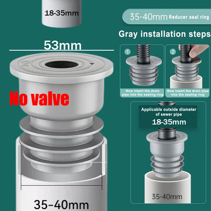 Silicone Bathroom Sewer Seal Ring Kitchen Sink Sewer Pipe Seal Plug Washing Machine Anti-odor Leakage Floor Drain Seal Connector