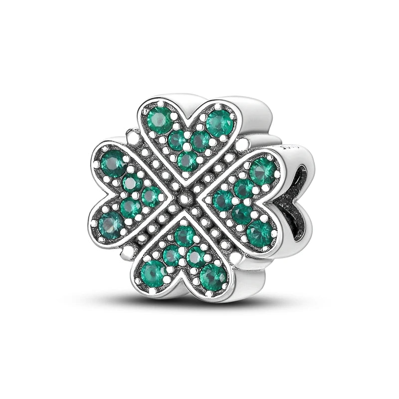Original 925 Sterling Silver Charm Beads Clover Sunflower Tulip Carnation Pendant For Women Jewelry Fashion Gift