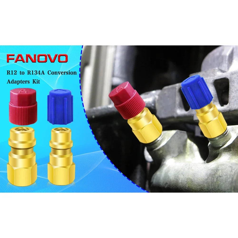 1 Pc R12 To R134a Conversion Kit Air Conditioner Filling Valve Fittings Port Adapter Retrofit Quick Disconnect Couplers