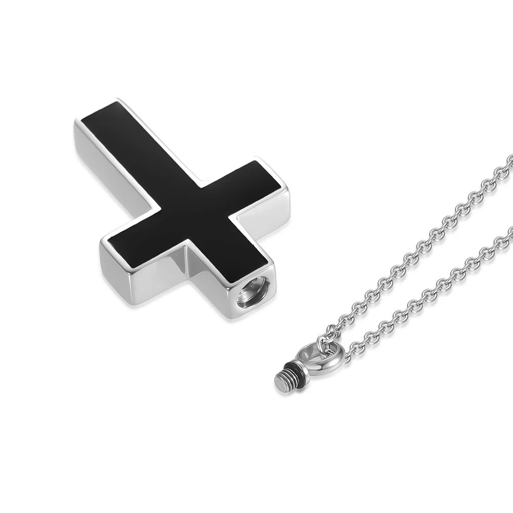 Cremation Necklace - Stainless Steel Ashes Pendant for Human Ash, Memorial Urn Jewelry Keepsake