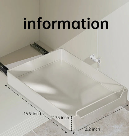 Kitchen Storage Box with Sliding Rail Pull-out Cabinet Storage Rack Spice Pantry Shelves Drawer Kitchen Organizer Basket