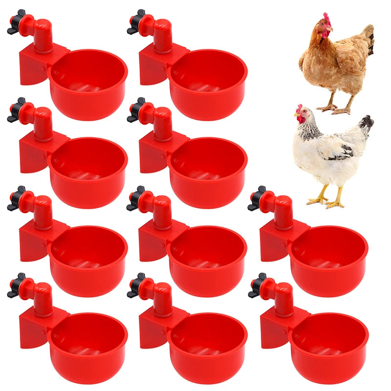 Automatic Chicken Water Feed Drinking Bowl Kit Farm Coop Poultry Waterer Drinking Water Feeder for Chicks Duck Goose Turkey
