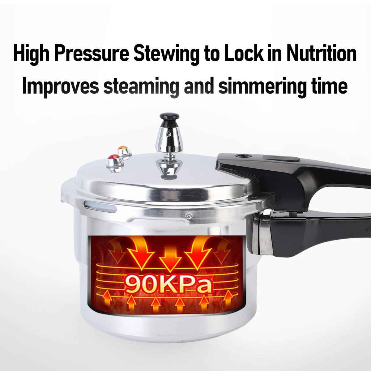 Pressure Canner Pressure Cooker 3L Explosion Proof Aluminum Stovetop Fast Cooking Canning Cooker Pot with Steam Rack for Kitchen