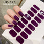 16Tips UV Semi-Cured Gel Nail Wraps Sticker 5D Pure Color Full Cover UV Lamp Gel Sticker Long-Lasting Nail Extension Patch Strip