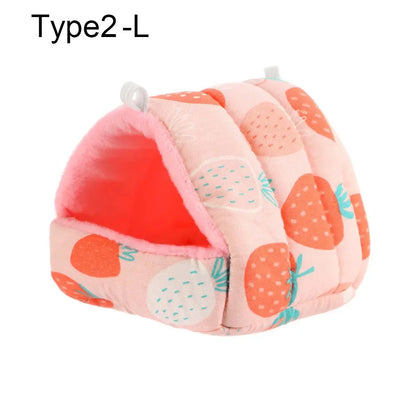Soft Rabbit Colorful Squirrel Mini Cage Winter Hamster House Guinea Pig Nest Small Animal Sleeping Bed Warm Mat