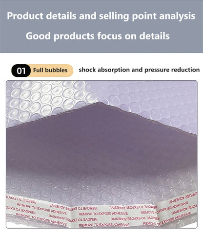 20pcs Bubble Mailers Poly Padded Mailing Packaging Padding Self Seal Bag Shipping Envelope Mailer Purple Envelopes Bags Big Size
