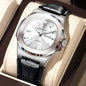 POEDAGAR Top Fashion Men's Quartz Watches Luxury Luminous Waterproof Man Clock Week Date Leather Business Men Watch Reloj Hombre