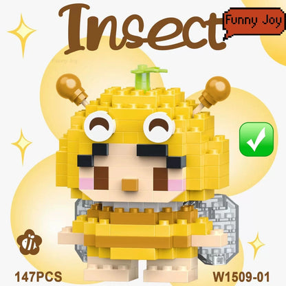 Insect Micro Animals Pet Cats Dog Building Blocks 3D Diamond Model BEE Snail Brick City Construction Toy for Children Kid Gift