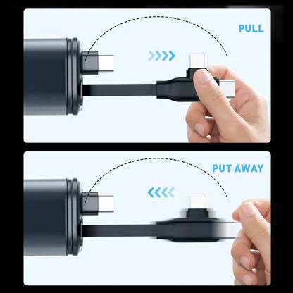 5 In 1 Retractable USB C Car Charger 180W Car Fast Charging Adapter With Atmosphere Lights For IPhone,iPad,Android