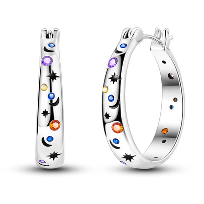 925 Sterling Silver Earrings Jewelry Hoop Flower Ear Studs Campanula Sparkling Pave Earring Wedding Gift For Women Anniversary