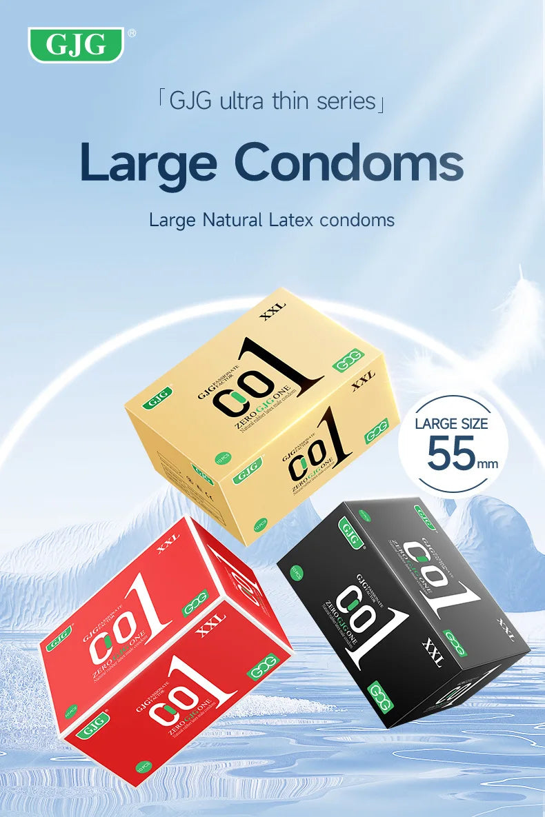 10pcs Large Size 55mm Ultra-thin Condoms Lasting Passion Man Penis Sleeve Natural Rubber Latex Safe Sex Toys Condoms Adult 18+