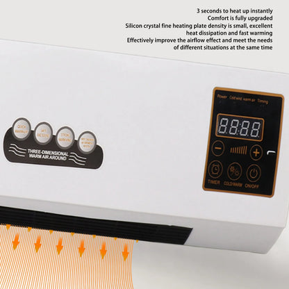 Wall Mounted Heating Machine Dual Use Highly Efficient Wide Angles Mobile Small  Heater US Plug 110V