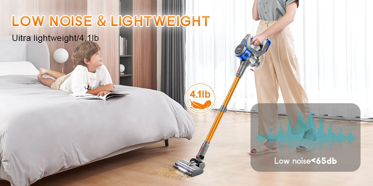 Honki 78KPA Cordless Vacuum Cleaner with LED High Power Strong Suction Wet and Dry Handheld Vacuum Cleaner for Pet Hair Carpet